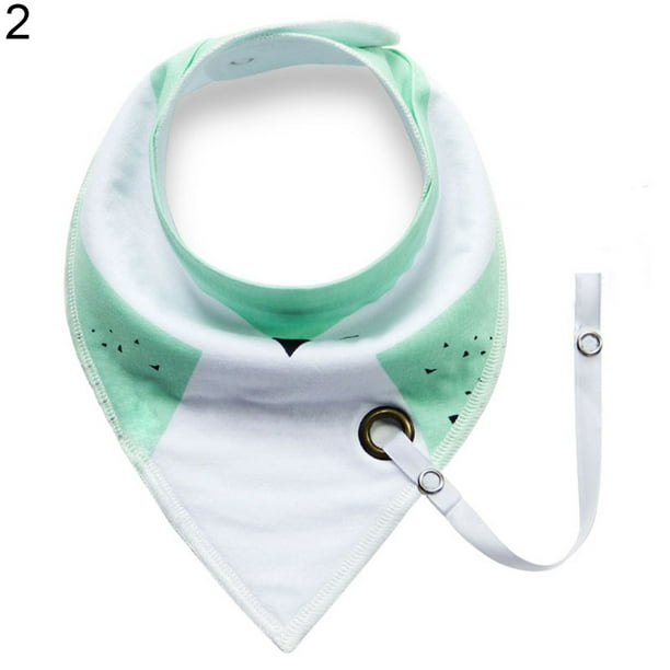 Baby Infant Toddler Cotton Triangle Bibs Saliva Towel with Pacifier Clip 